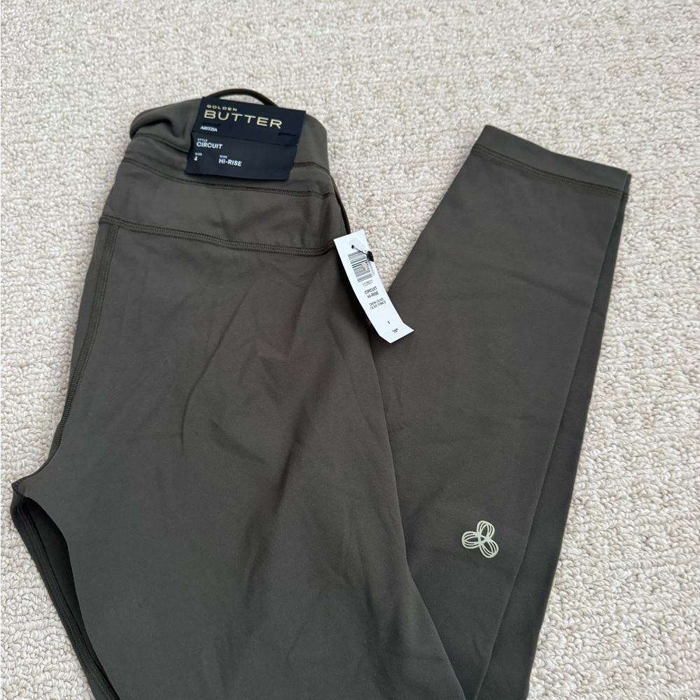 aritzia butter circuit high rise olive green size 4 nwt leggings